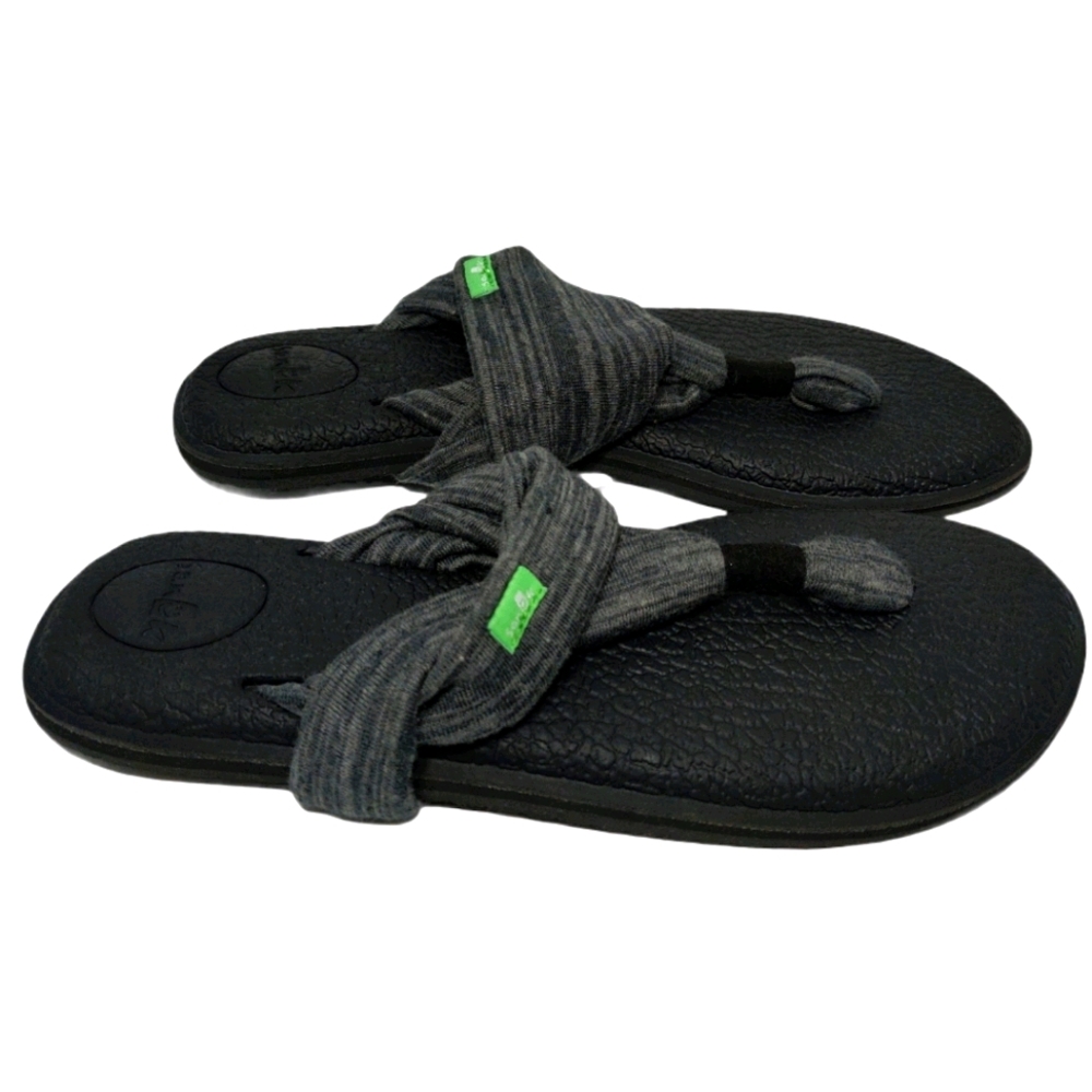 NEW Sanuk Yoga Sling 2 Pinstripe Black Women's 6